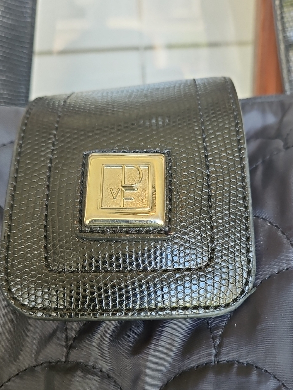 DVF Black Quilted Travel Overnight Carry On Bag - Picture 2 of 7